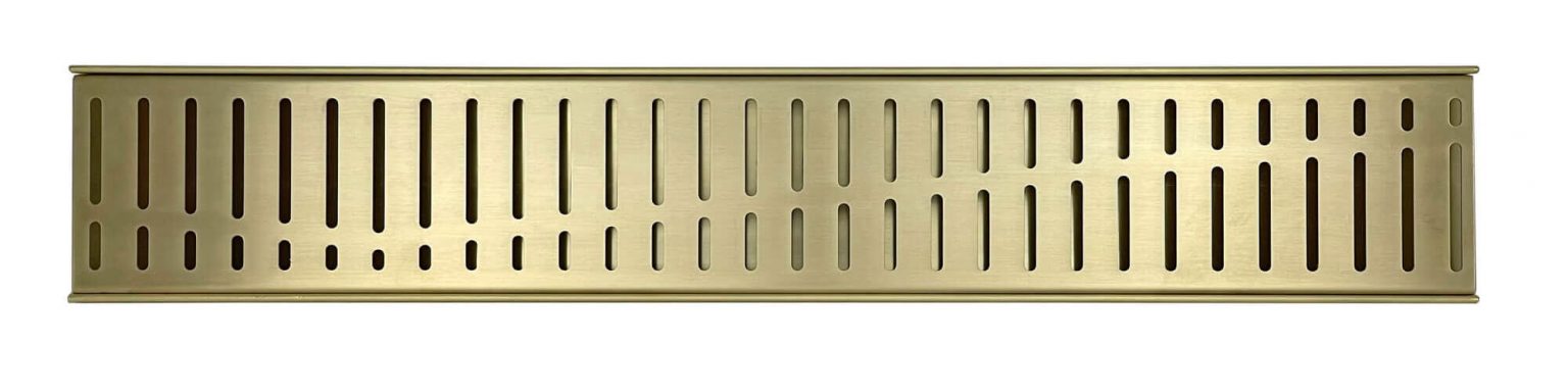 GRATES2GO NATURAL BRASS FLOW PATTERN DRAIN 1000MM LENGTH (CUSTOM AVAILABLE)