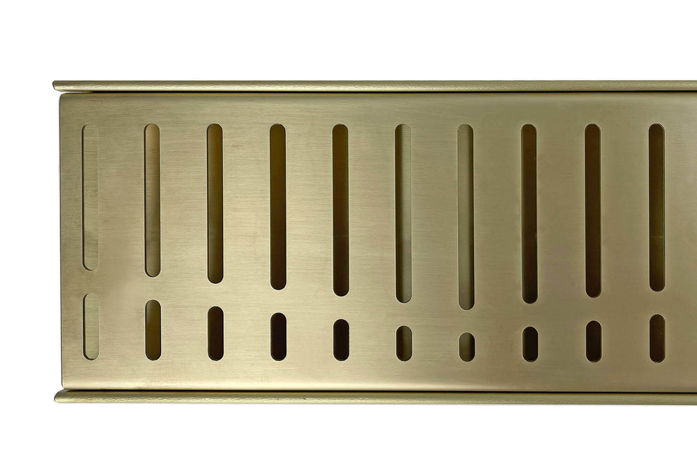 GRATES2GO NATURAL BRASS FLOW PATTERN DRAIN 1000MM LENGTH (CUSTOM AVAILABLE)