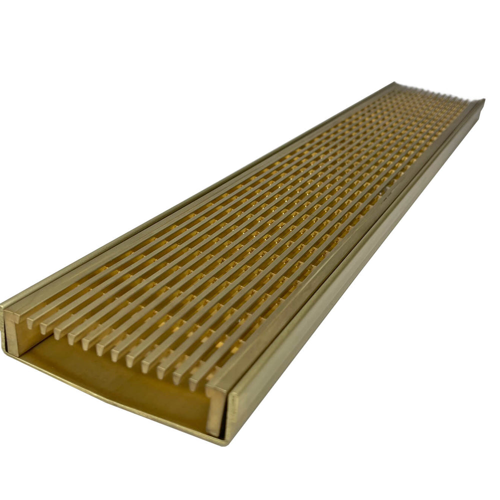 GRATES2GO NATURAL BRASS WEDGE WIRE DRAIN 1000MM LENGTH (CUSTOM AVAILABLE)