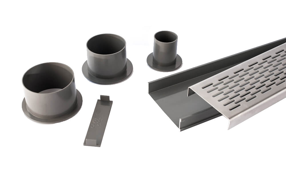 GRATES2GO UPVC BRICK PATTERN MODULAR KIT GREY 100MM