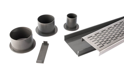 GRATES2GO UPVC BRICK PATTERN MODULAR KIT GREY 100MM