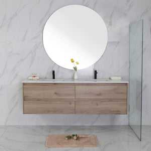 AULIC MAX WHITE OAK 1800MM DOUBLE BOWL WALL HUNG VANITY
