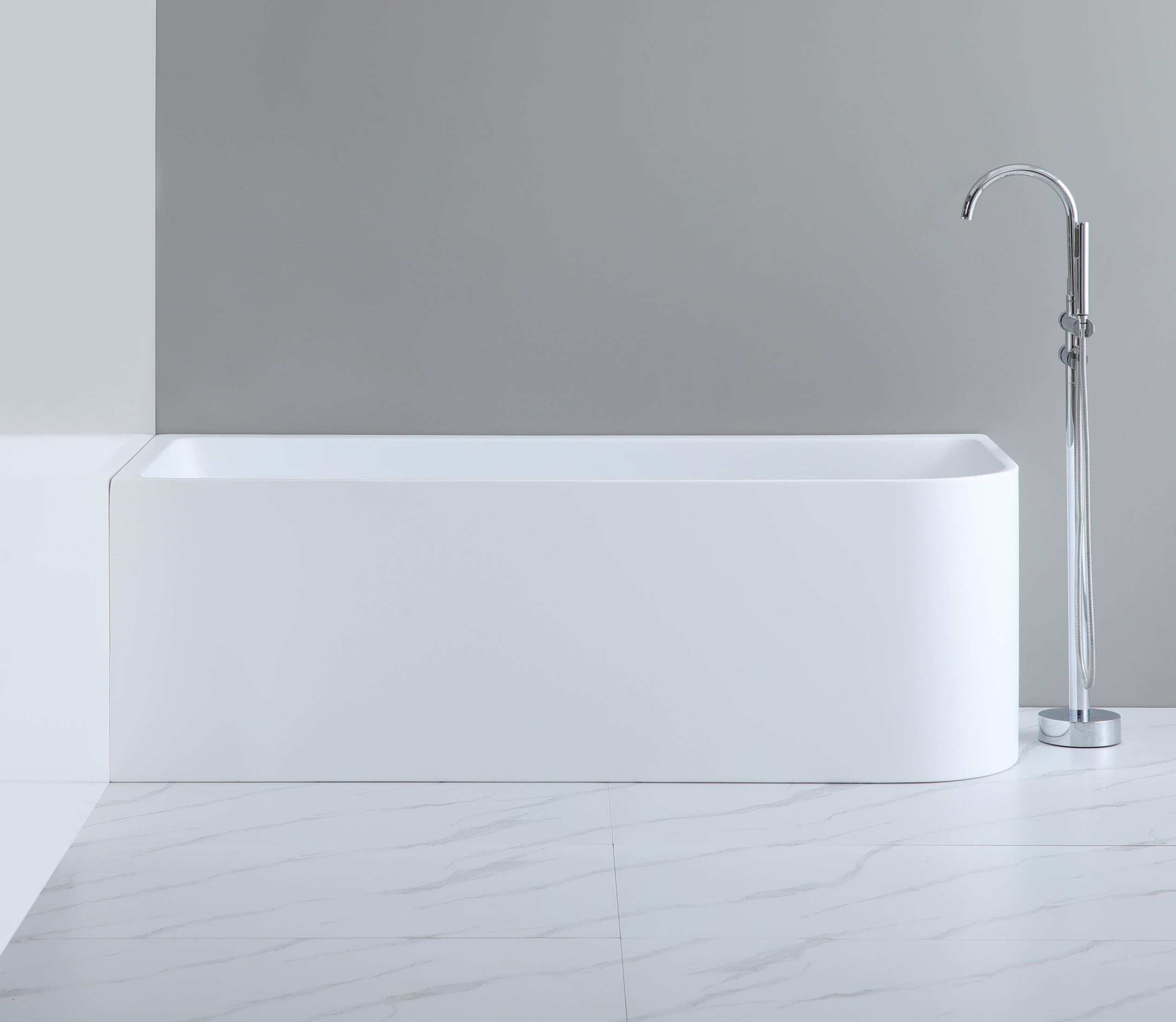POSEIDON GLOSS WHITE LEFT CORNER MULTI-FIT BATHTUB 510MM (AVAILABLE IN 1500MM AND 1700MM)