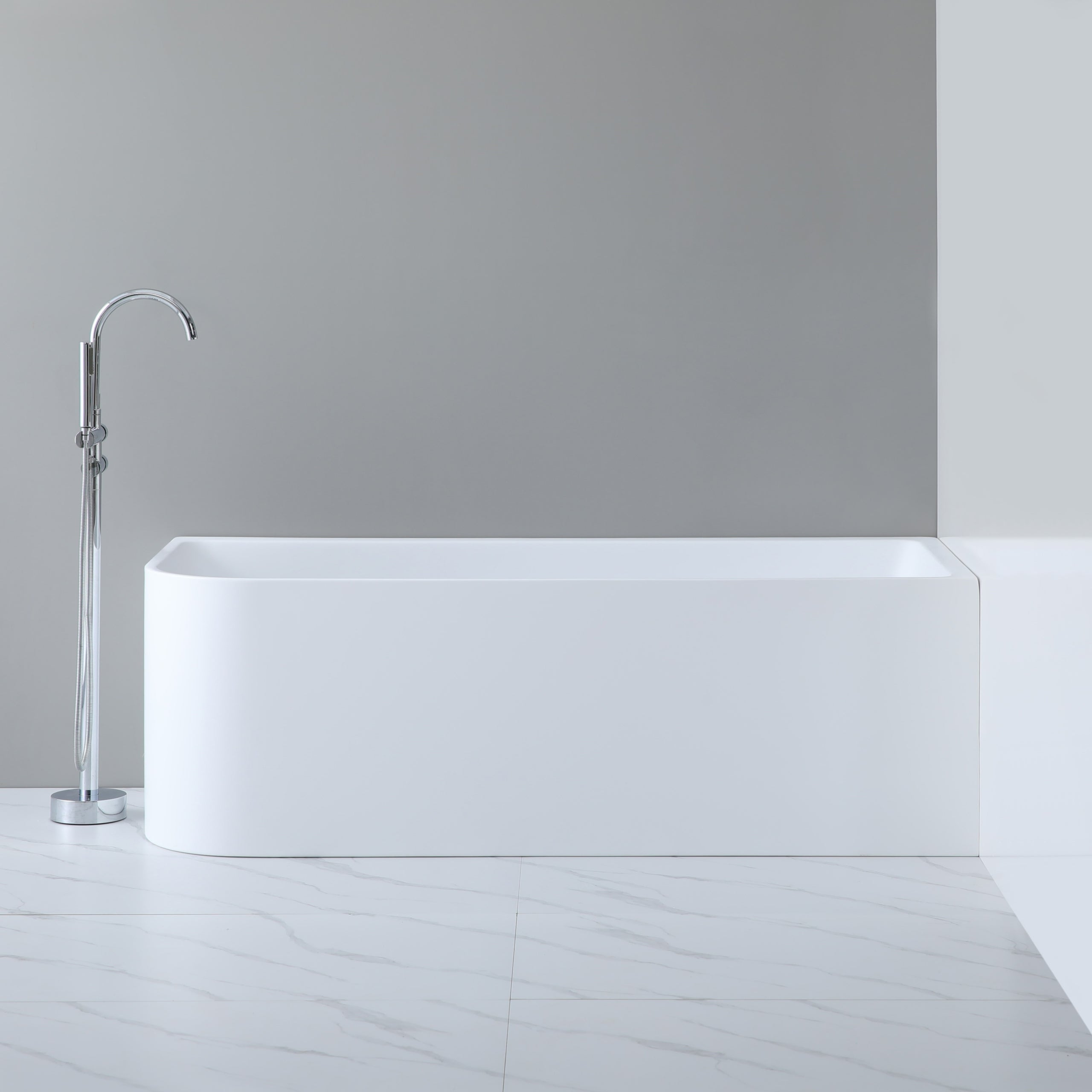 POSEIDON GLOSS WHITE LEFT CORNER MULTI-FIT BATHTUB 510MM (AVAILABLE IN 1500MM AND 1700MM)