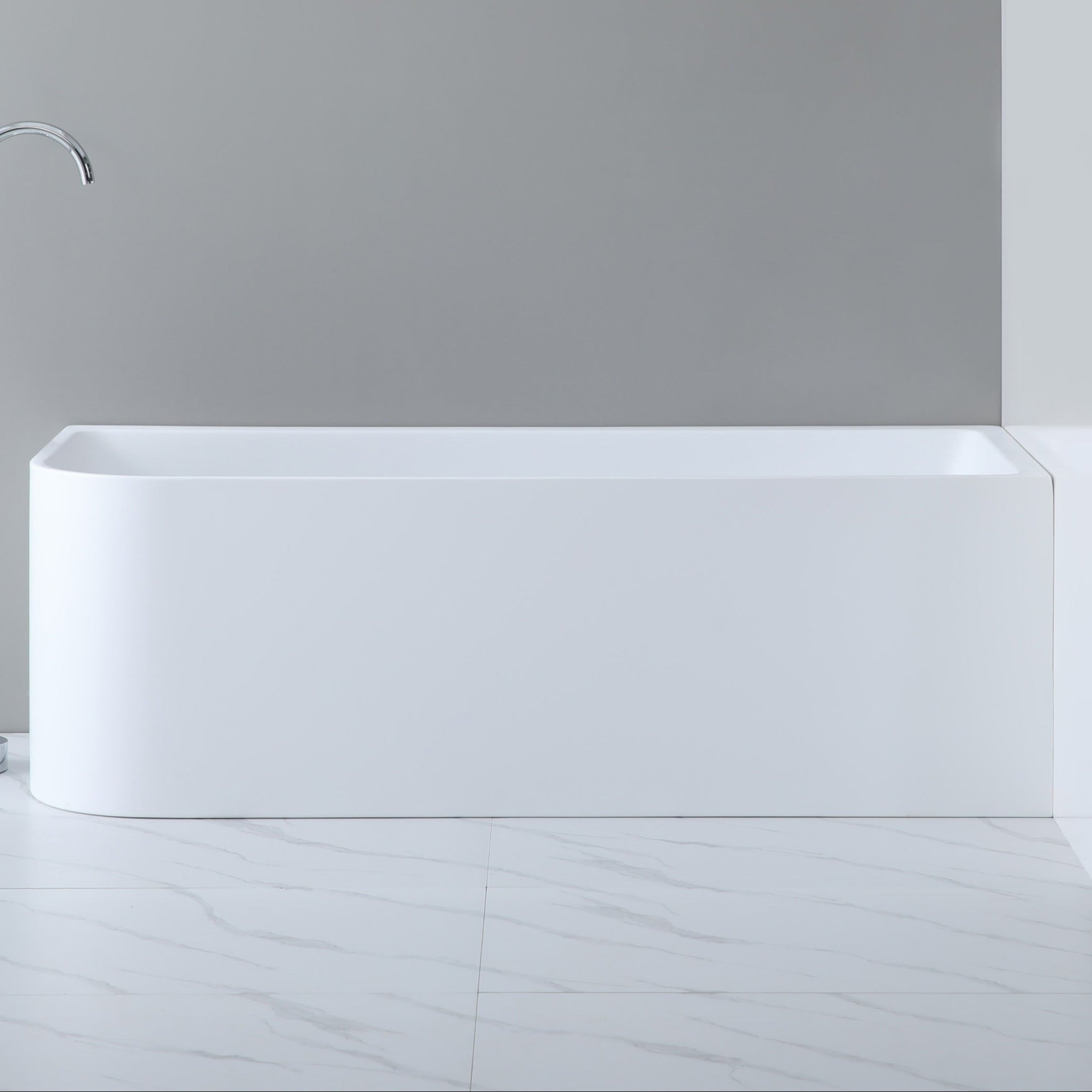 POSEIDON GLOSS WHITE RIGHT CORNER MULTI-FIT BATHTUB 580MM (AVAILABLE IN 1400MM, 1500MM AND 1700MM)