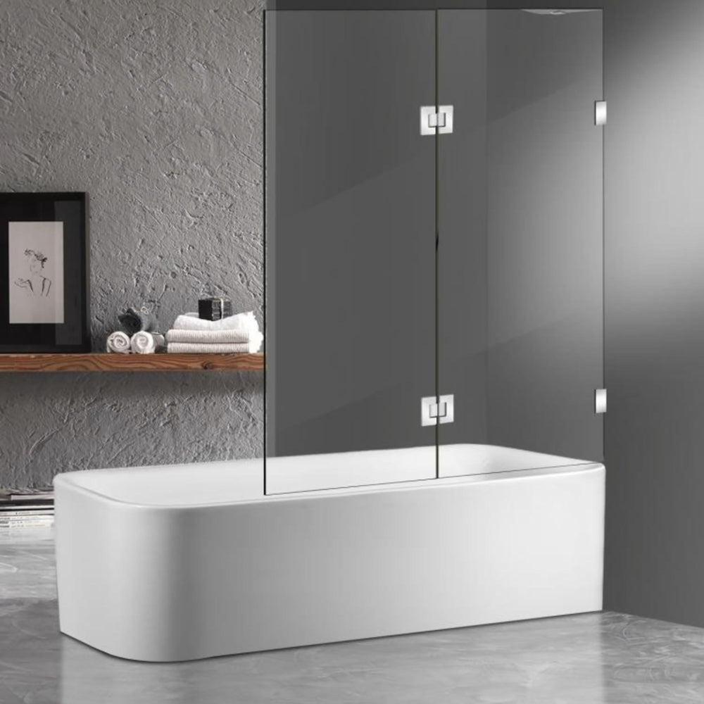 COVEY FIXED AND SWING PANEL DOUBLE HINGED BATH SCREEN CHROME