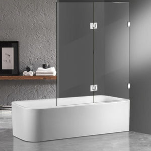 COVEY FIXED AND SWING PANEL DOUBLE HINGED BATH SCREEN CHROME