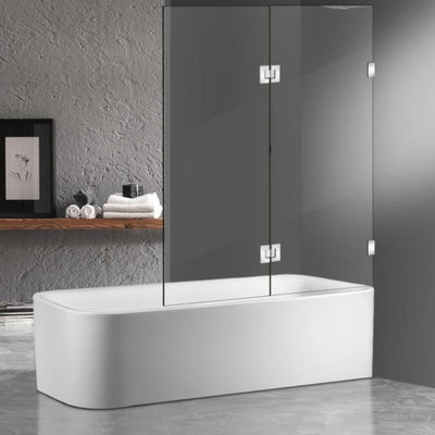 COVEY FIXED AND SWING PANEL DOUBLE HINGED BATH SCREEN CHROME