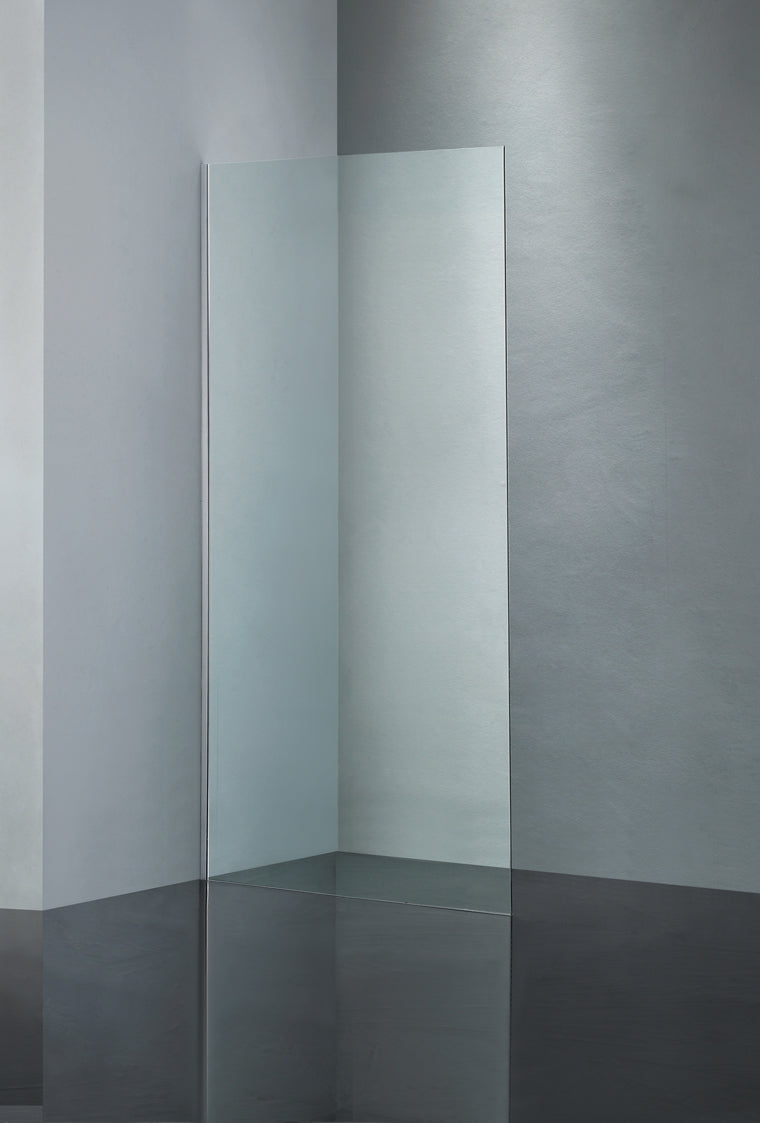 COVEY FRAMELESS FIXED PANEL WITH WALL CHANNEL CHROME