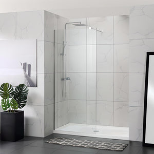 COVEY FRAMELESS WALK IN SINGLE PANEL WITH WALL CHANNEL CHROME