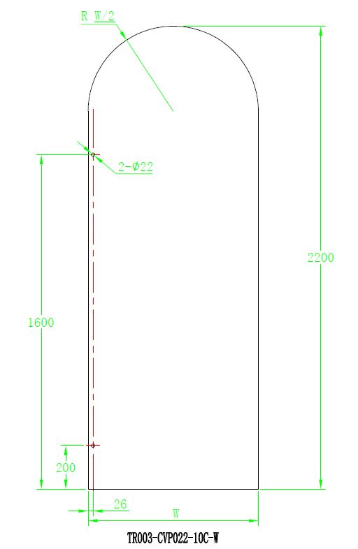 COVEY FRAMELESS ARCH FIX PANEL GLASS CHROME