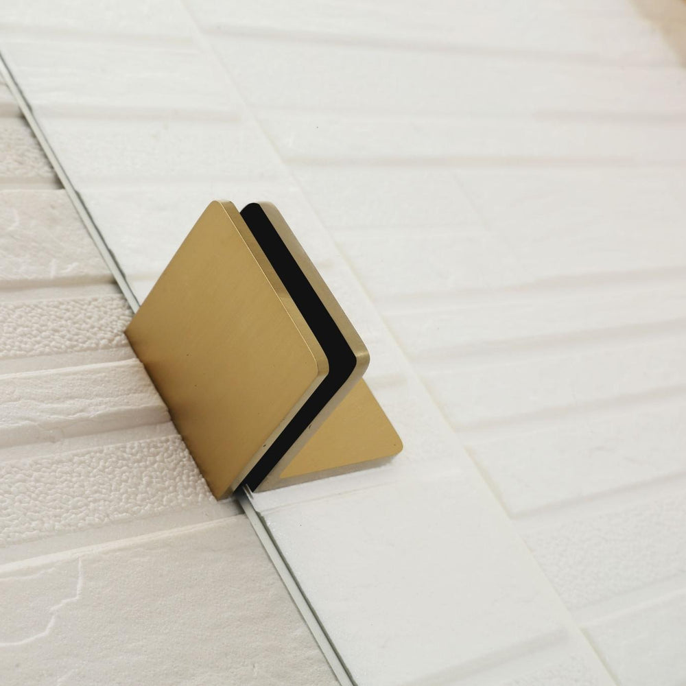 COVEY FRAMELESS ARCH WALK IN SINGLE FIX PANEL SHOWER SCREEN BRUSHED GOLD