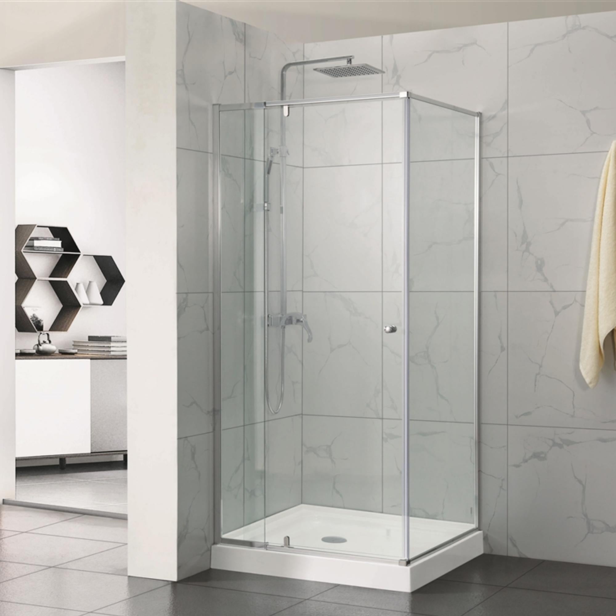 COVEY SEMI-FRAMELESS PIVOTAL DOOR CHROME