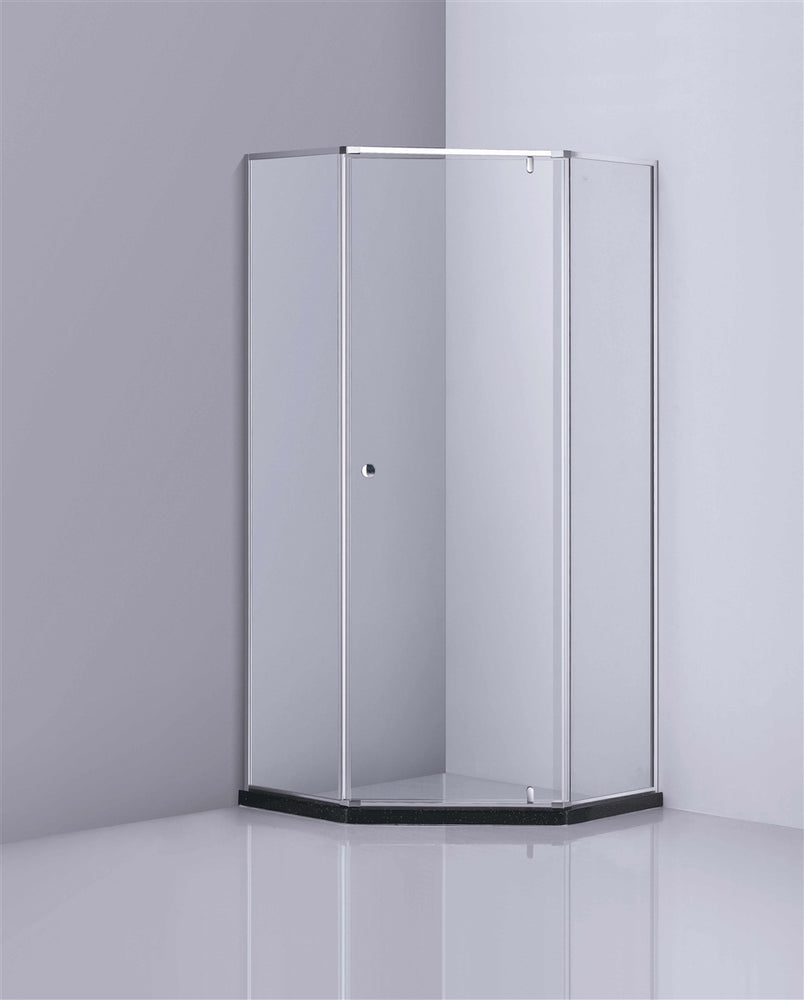 COVEY SEMI-FRAMELESS DIAMOND PIVOT DOOR SHOWER SCREEN CHROME