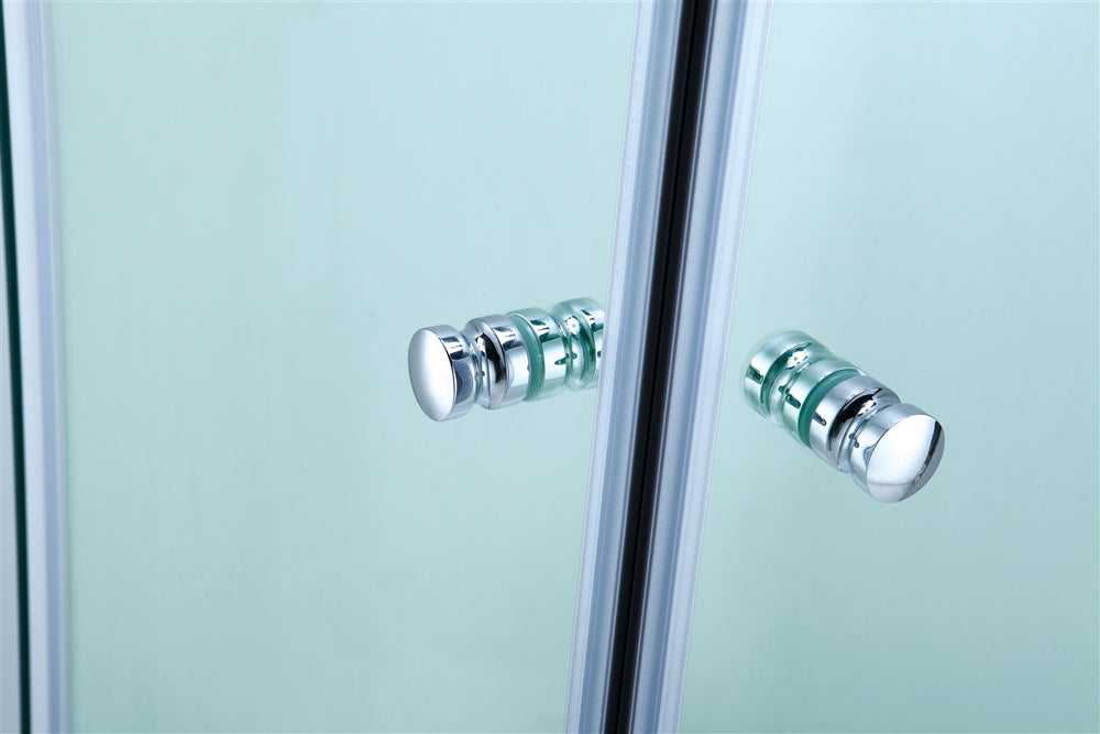 COVEY SEMI-FRAME CORNER OPEN DOOR SLIDING CHROME