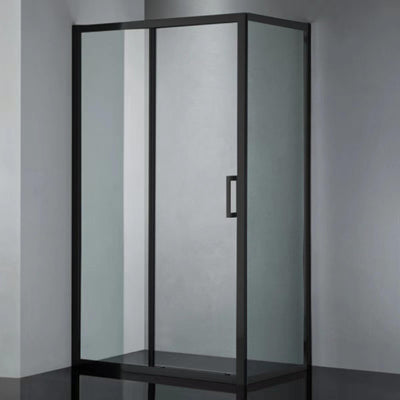 COVEY SEMI-FRAMELESS SINGLE SLIDING DOOR SHOWER SCREEN MATTE BLACK