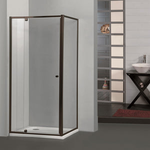 COVEY SEMI-FRAMELESS PIVOTAL DOOR SHOWER SCREEN BLACK