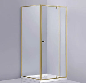 COVEY SEMI-FRAMELESS PIVOTAL DOOR SHOWER SCREEN LIGHT GOLD