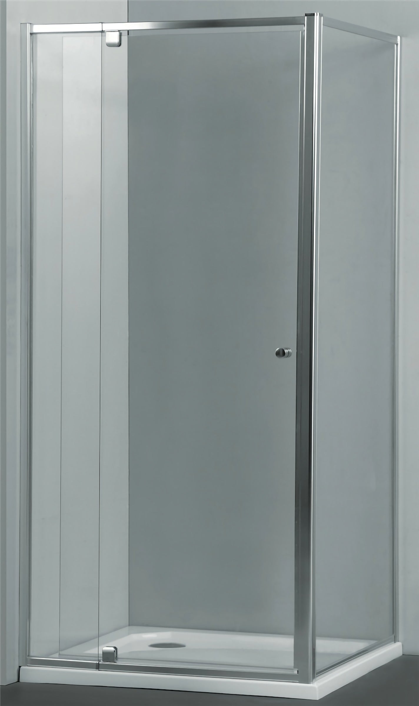 COVEY SEMI-FRAMELESS PIVOTAL DOOR CHROME