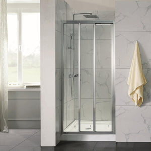 COVEY SEMI-FRAMED TRIPLE SLIDING DOOR WITH 3 PANEL SHOWER SCREEN CHROME