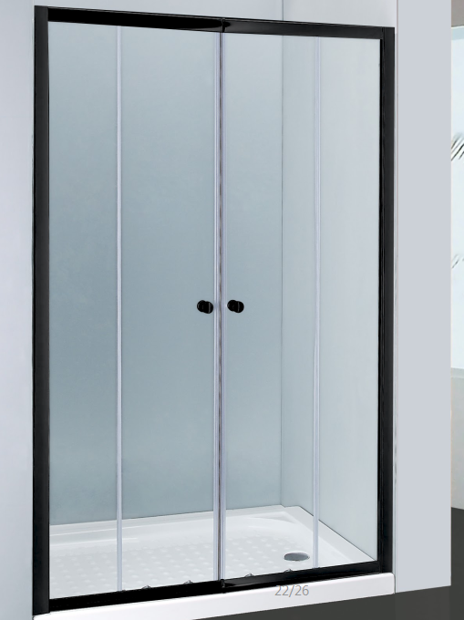 COVEY SQUARE SEMIFRAMELESS DOUBLE SLIDING DOOR BLACK