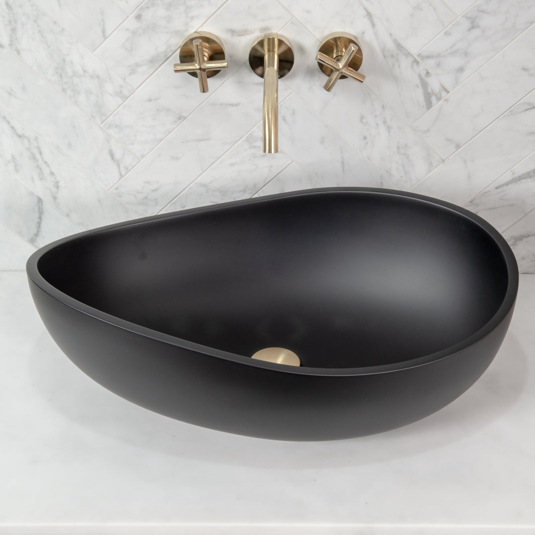 ENFLAIR WAVE OVAL SHAPE ABOVE COUNTER BASIN MATTE BLACK 600MM