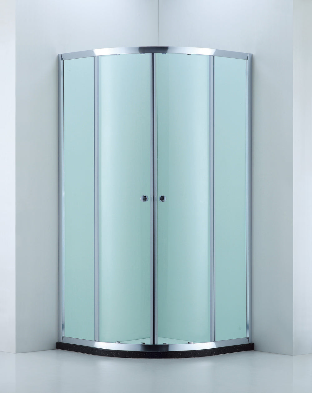 COVEY WALL TO WALL SEMI-FRAMED CURVED SLIDING DOOR SHOWER SCREEN CHROME