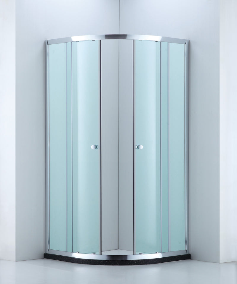 COVEY CVC-47S WALL TO WALL SEMI-FRAMED CURVED SLIDING CHROME
