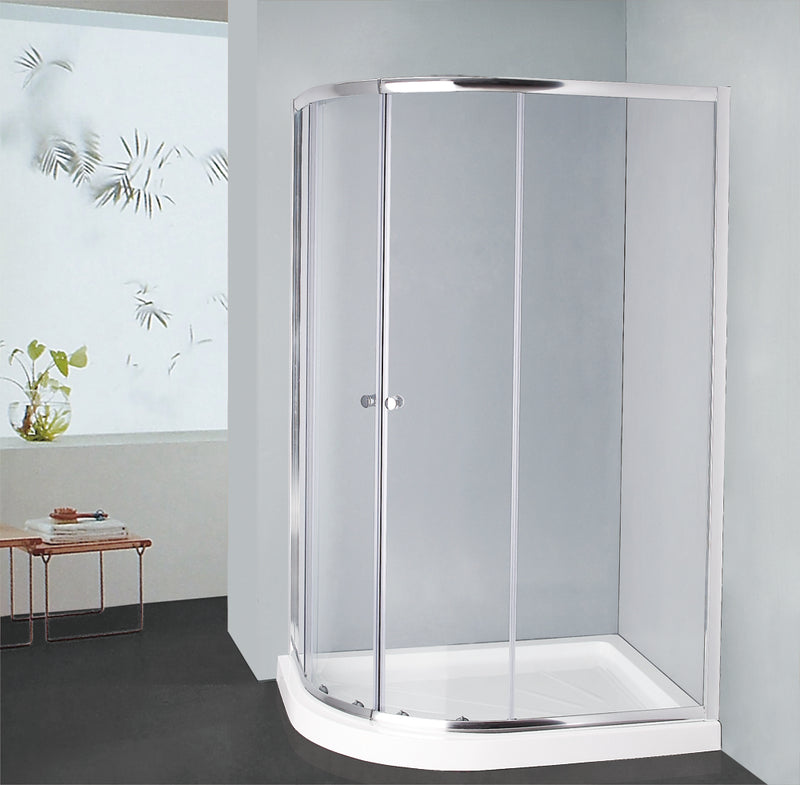 COVEY CVC-47S WALL TO WALL SEMI-FRAMED CURVED SLIDING CHROME