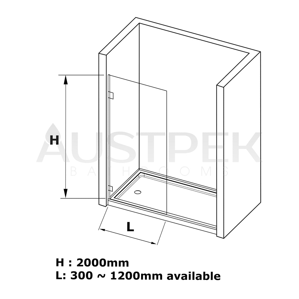 COVEY FRAMELESS WALK IN SINGLE PANEL SHOWER SCREEN CHROME