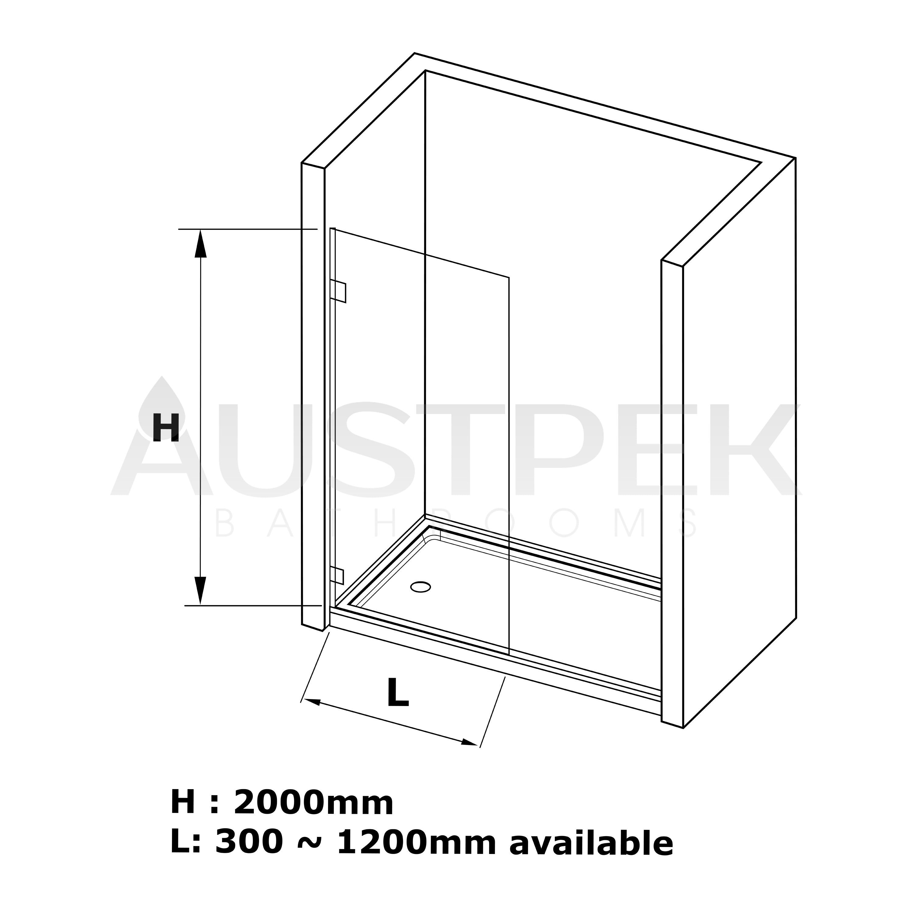 COVEY FRAMELESS WALK IN SHOWER PANEL CHROME