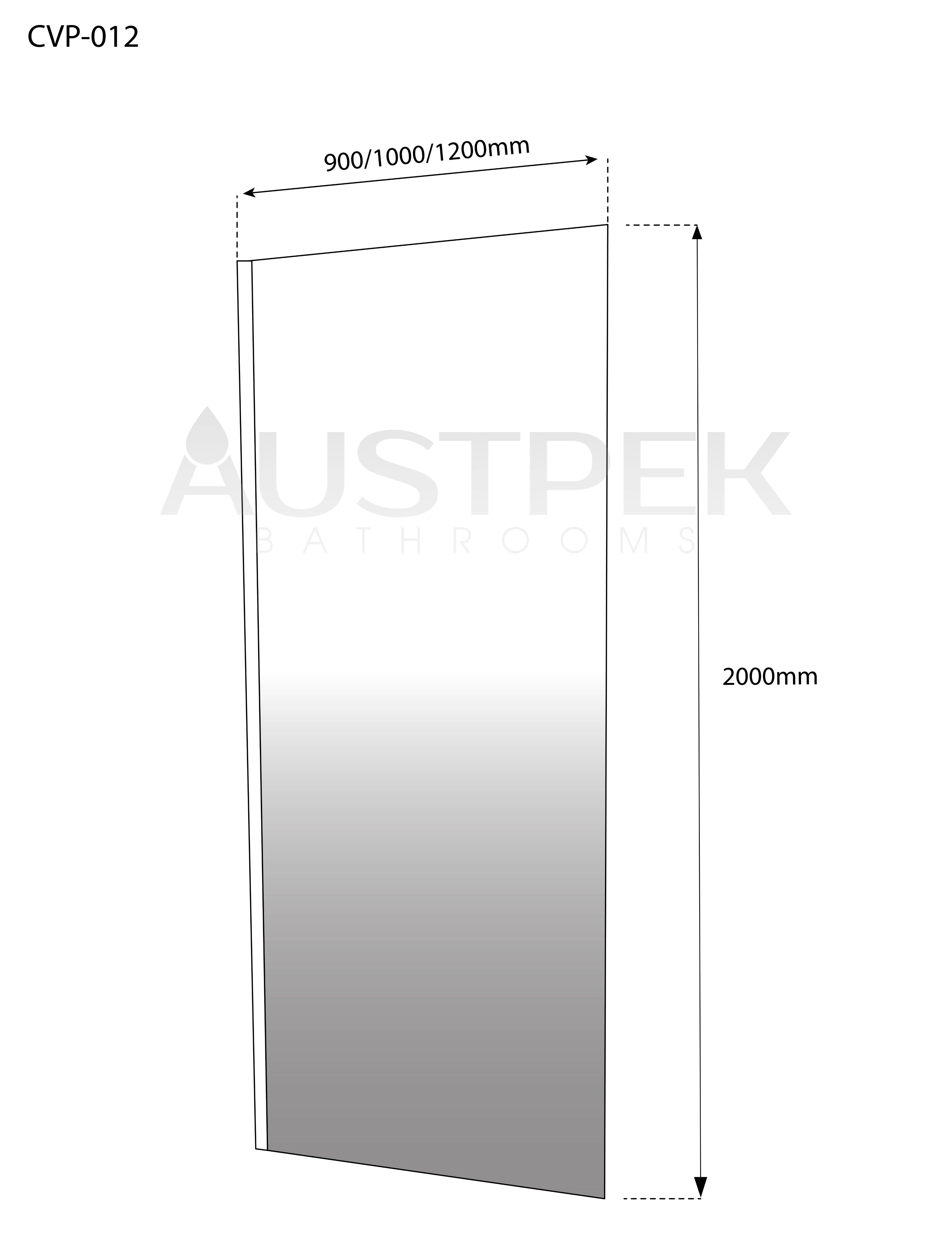 COVEY DARK GLASS FIXED PANEL WITH WALL CHANNEL GLASS