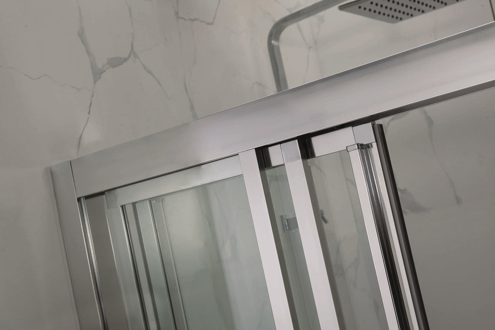 COVEY SEMI-FRAMED TRIPLE SLIDING DOOR WITH 3 PANEL SHOWER SCREEN CHROME