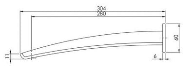 PHOENIX RUSH WALL BATH OUTLET 280MM CHROME