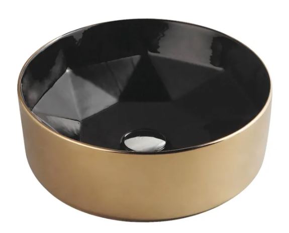 INSPIRE STARZ LIFESTYLE BASIN BLACK WITH ROSE GOLD 400MM