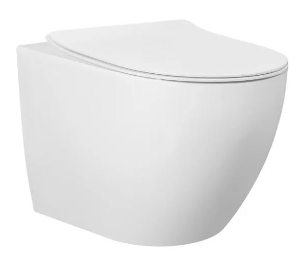 INSPIRE VOGHERA RIMLESS WALL FACED PAN GLOSS WHITE