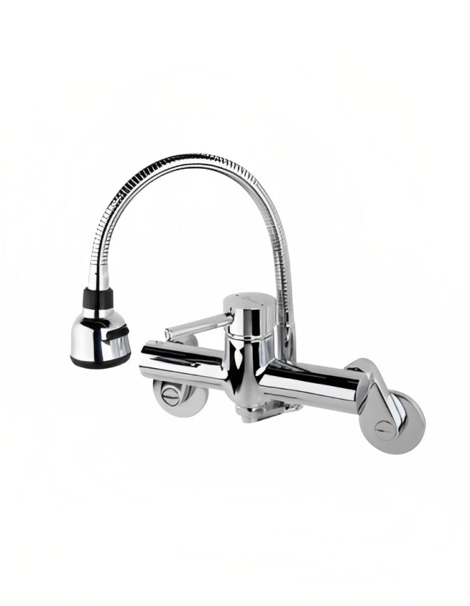 QUOSS COBRA KITCHEN / LAUNDRY MIXER WITH FLEXIBLE SPOUT CHROME (WITH MULTIPLE FITTING OPTIONS)