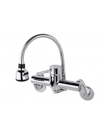 QUOSS COBRA KITCHEN / LAUNDRY MIXER WITH HARD SPOUT 225MM CHROME WITH MULTIPLE FITTING OPTIONS
