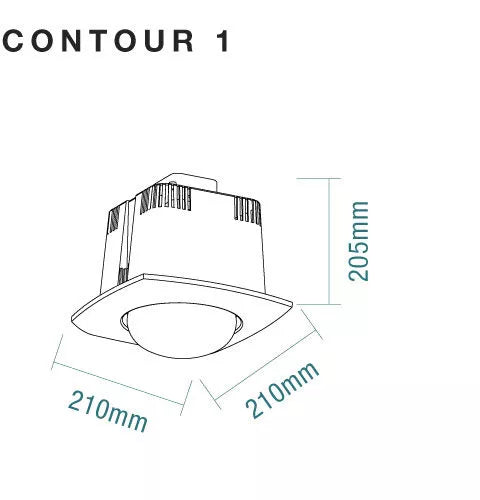 MARTEC CONTOUR 1 SINGLE HEAT CEILING BATHROOM HEATER UNIT ONLY WHITE