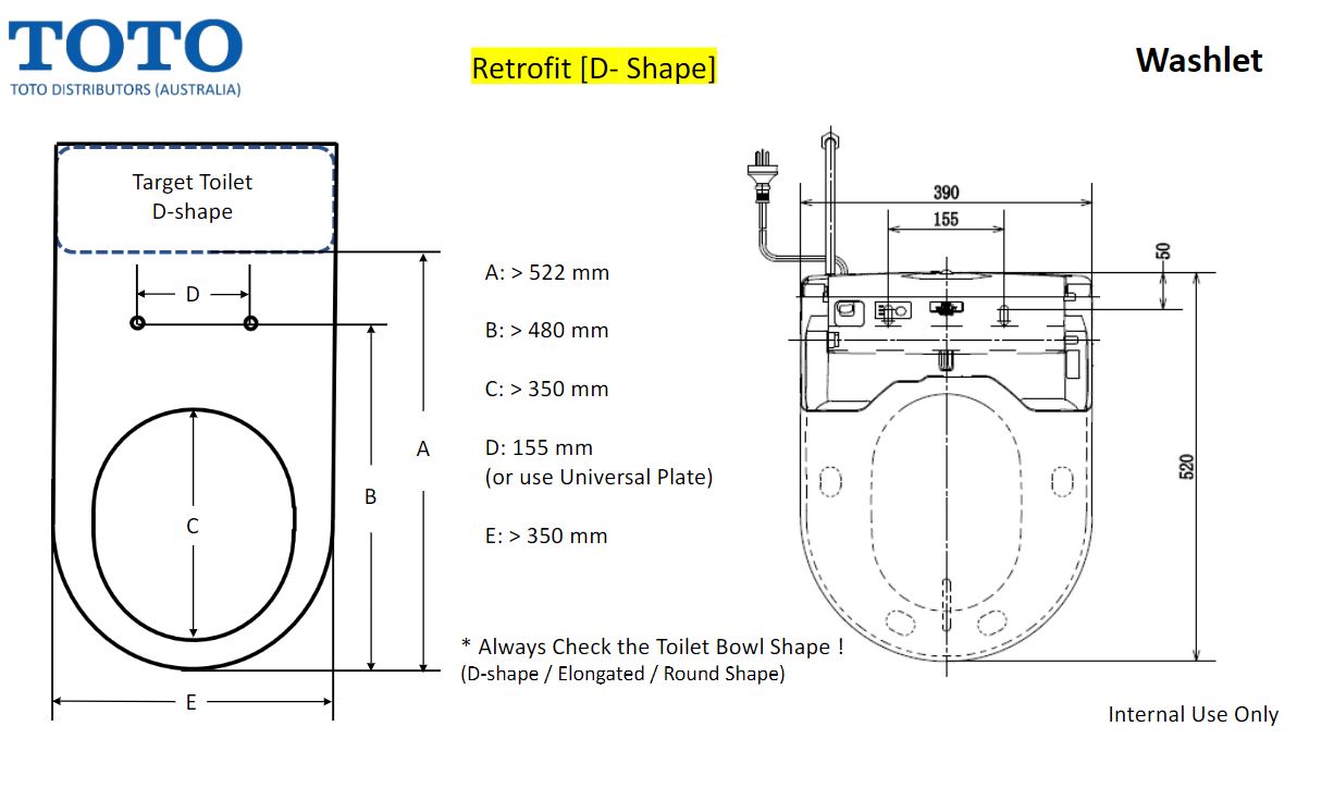 TOTO S5 WASHLET W/ REMOTE CONTROL (D-SHAPED)