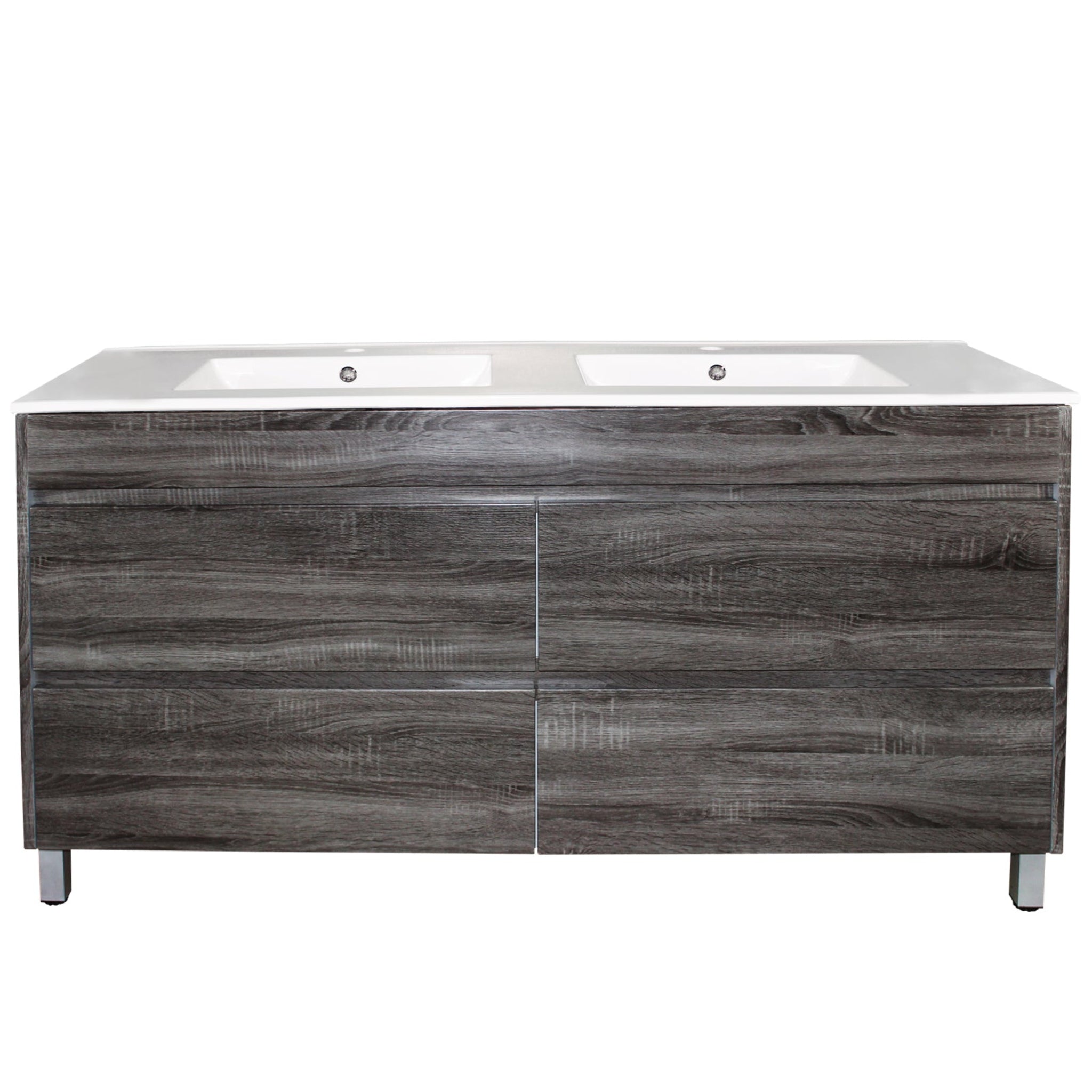 POSEIDON QUBIST DARK GREY 1500MM FLOOR STANDING VANITY