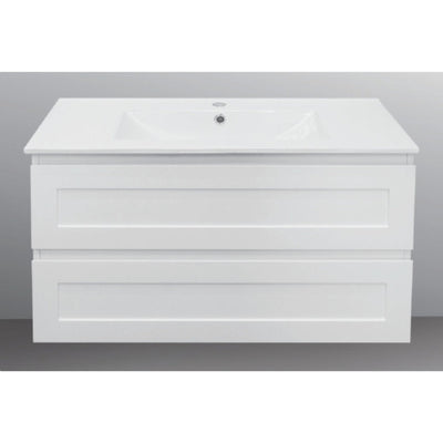 BTH SHAKER PROFILE DRAWER MATTE WHITE 1200MM SINGLE BOWL WALL HUNG VANITY