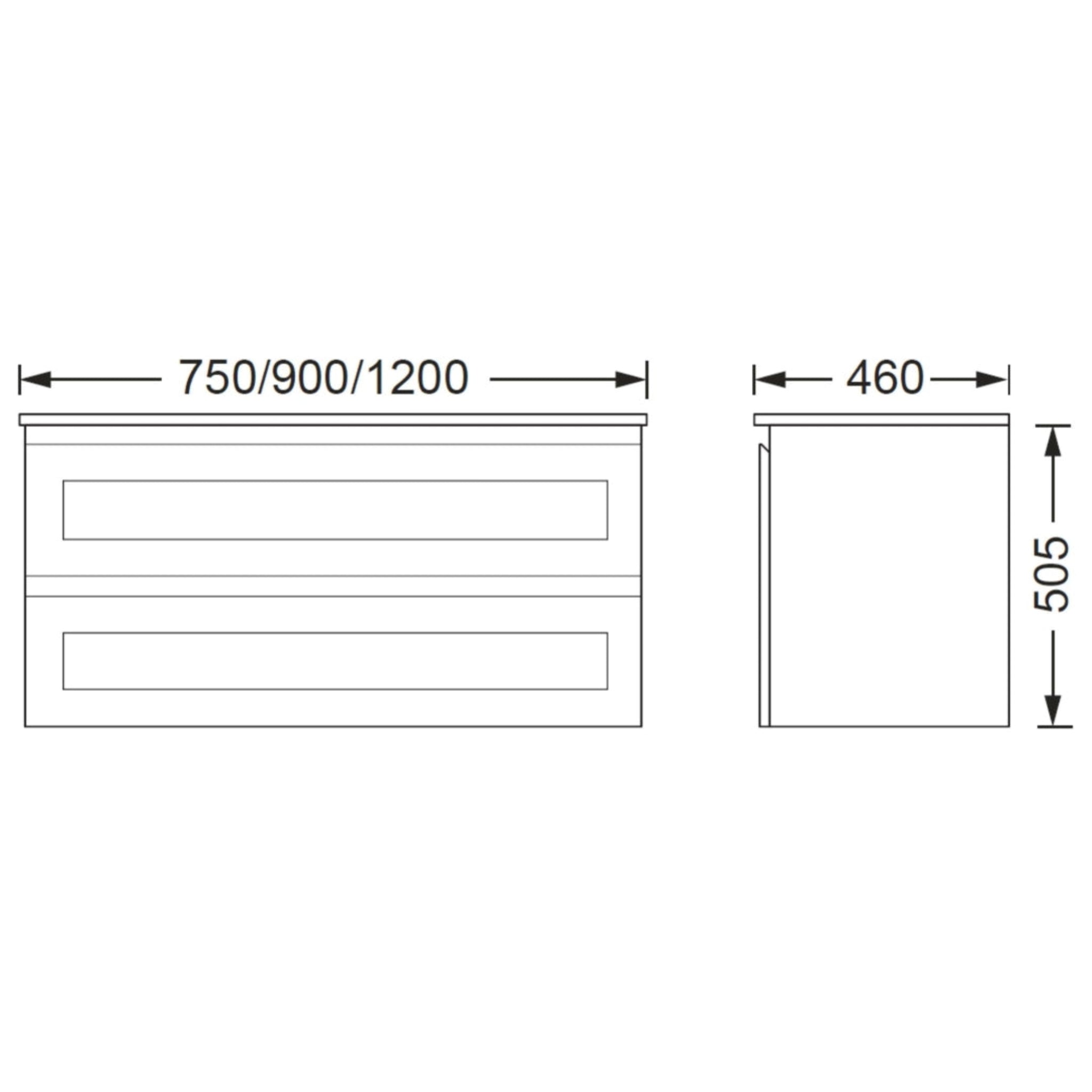 BTH SHAKER PROFILE DRAWER MATTE WHITE 900MM SINGLE BOWL WALL HUNG VANITY