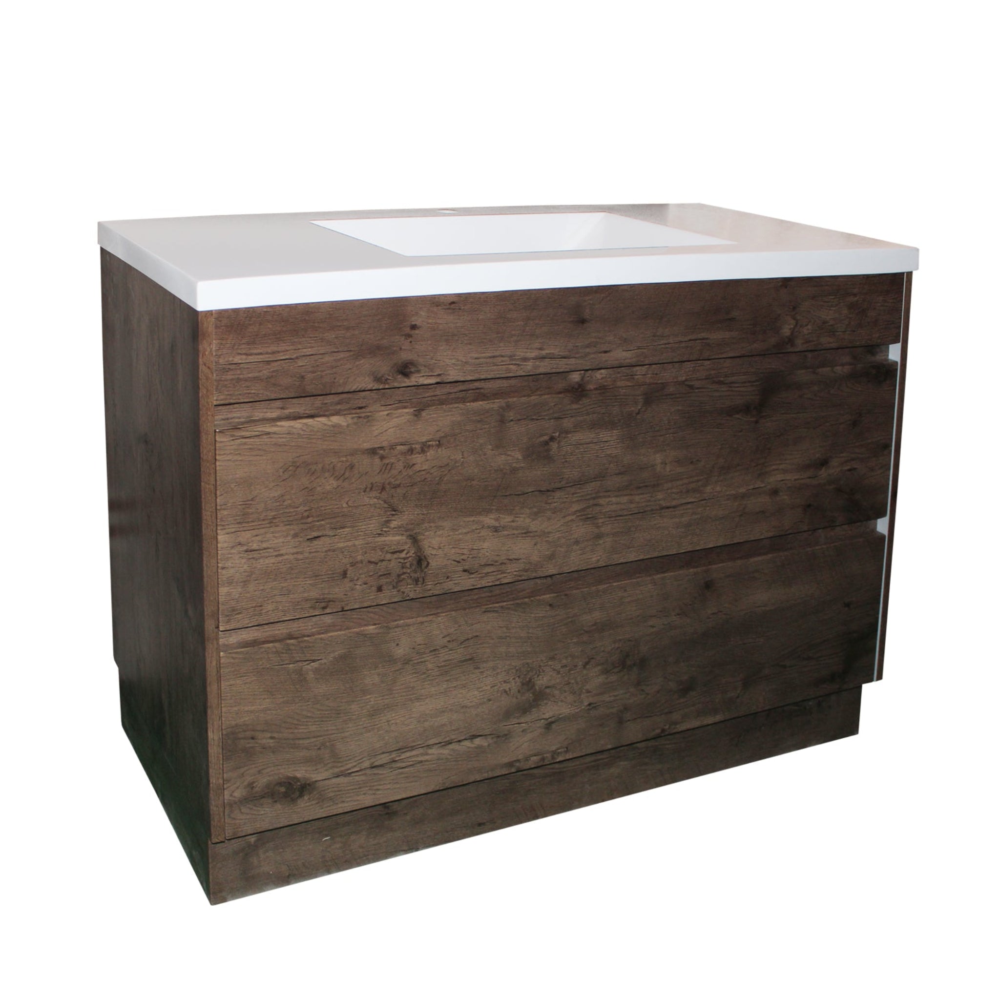 POSEIDON QUBIST DARK OAK 1200MM SINGLE BOWL FREE STANDING VANITY