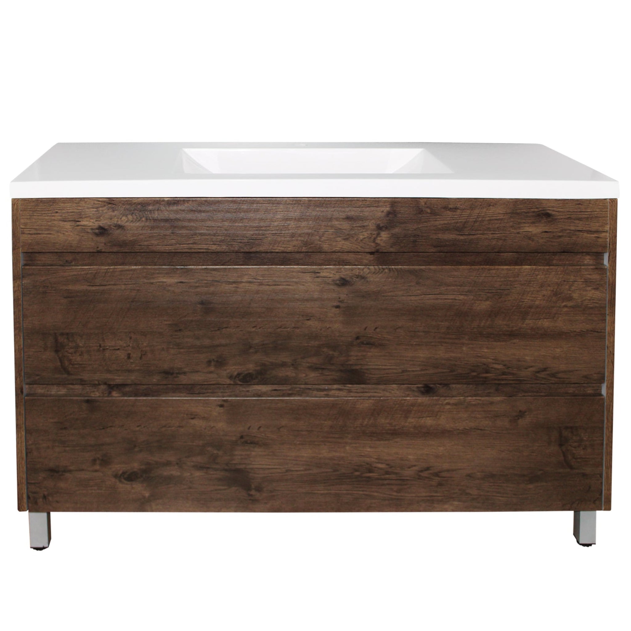 POSEIDON QUBIST DARK OAK 1200MM SINGLE BOWL FLOOR STANDING VANITY