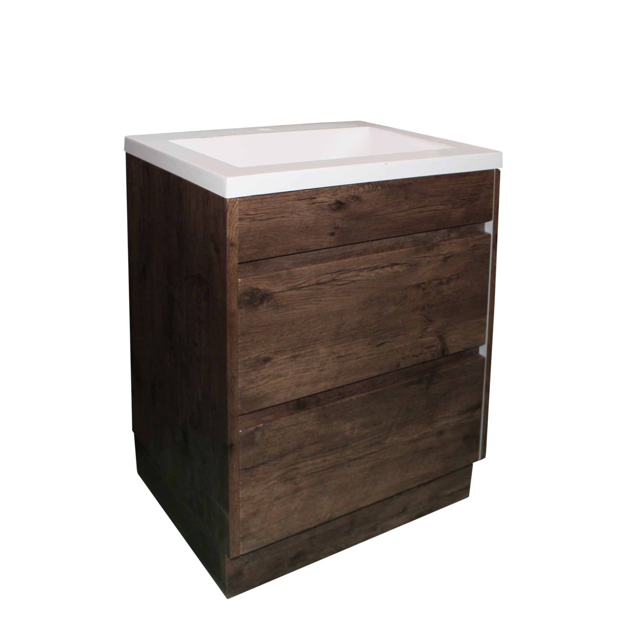 POSEIDON QUBIST DARK OAK 600MM FREE STANDING VANITY