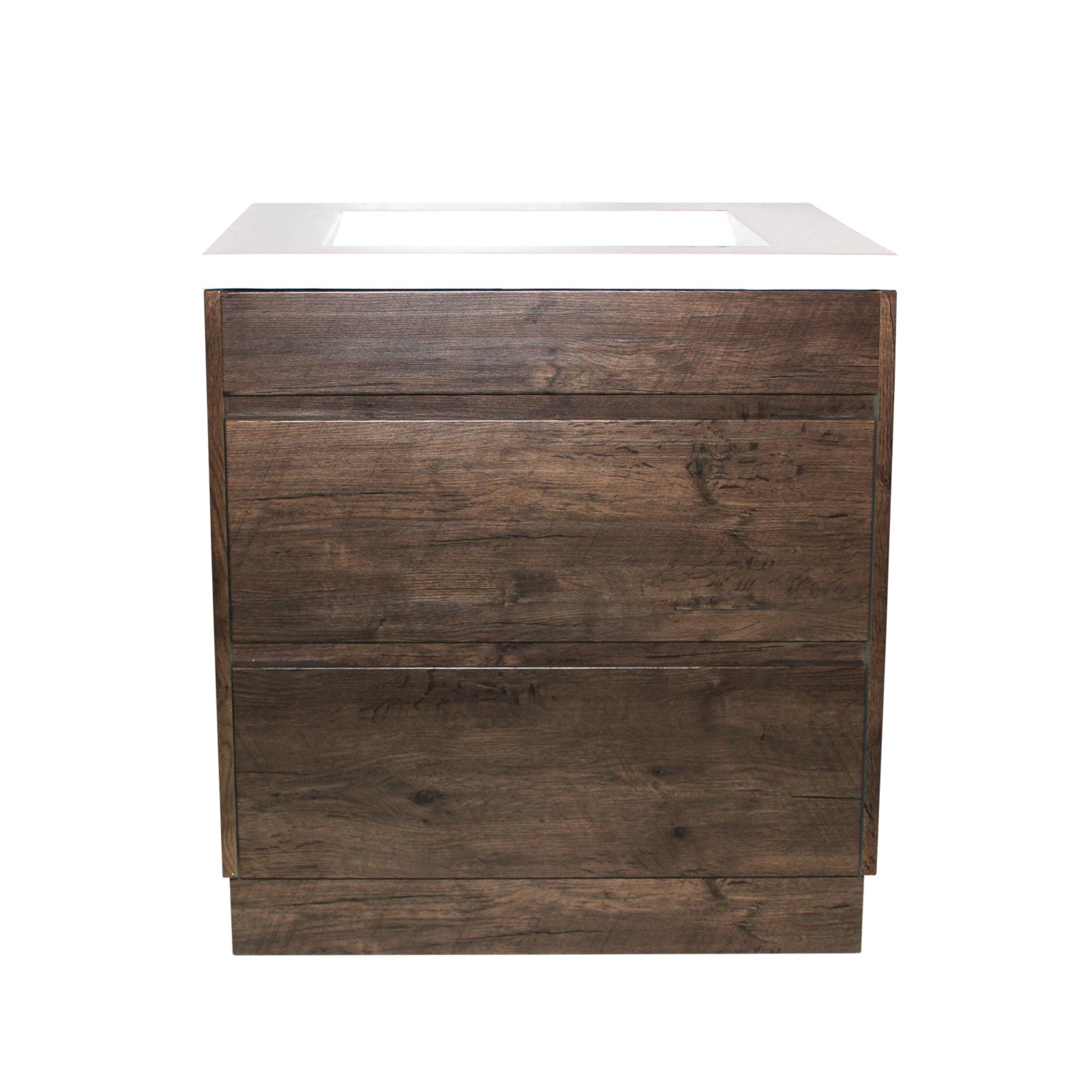 POSEIDON QUBIST DARK OAK 750MM FREE STANDING VANITY