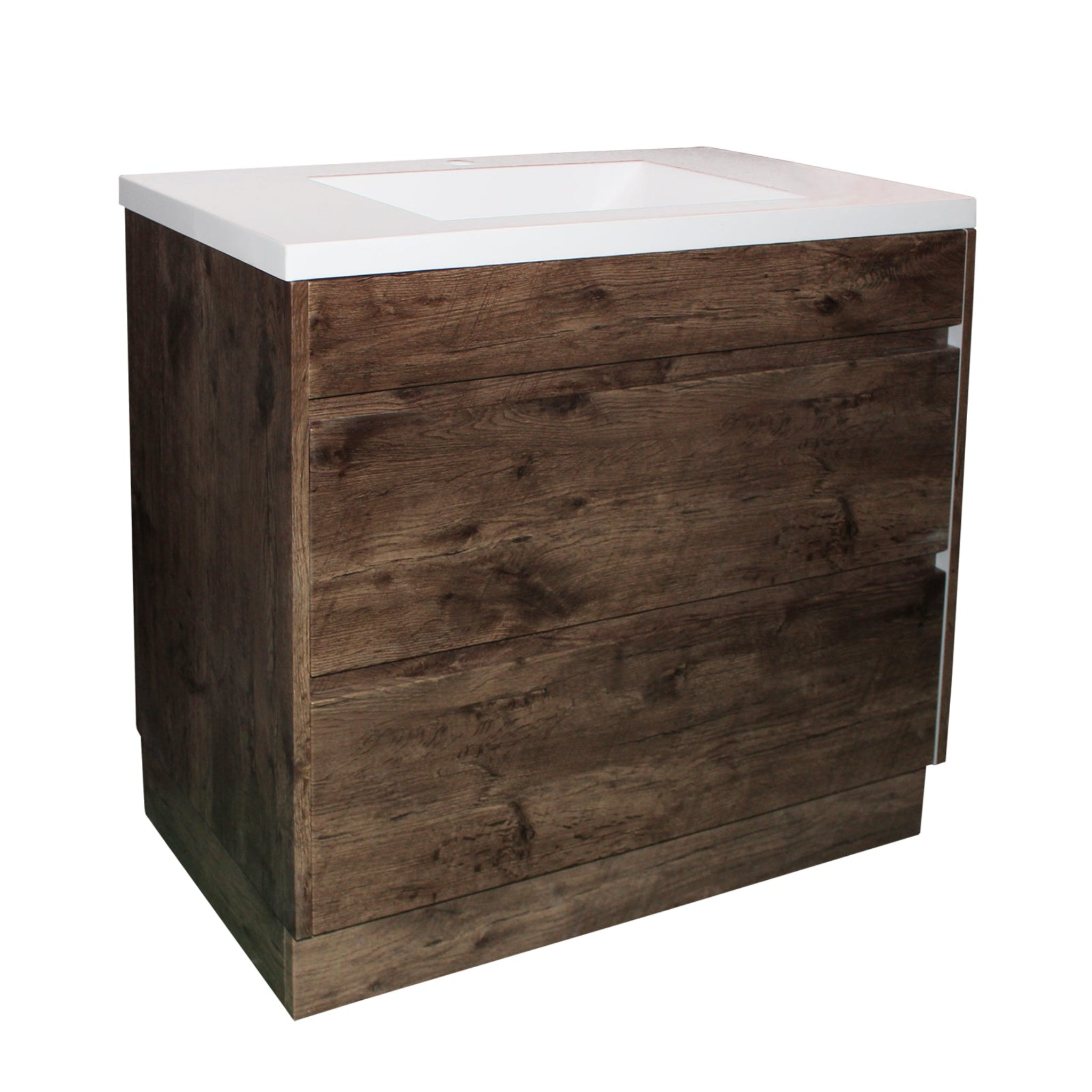 POSEIDON QUBIST DARK OAK 900MM FREE STANDING VANITY