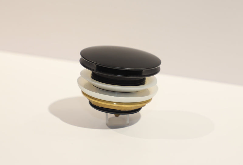 POSEIDON BATHTUB POP-UP WASTE NON-OVERFLOW MATTE BLACK 40MM