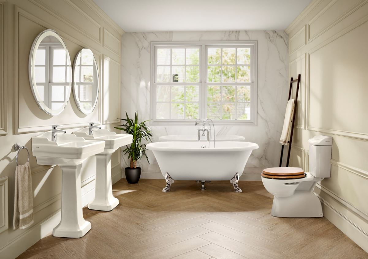 JOHNSON SUISSE COLONIAL II CLOSE COUPLED TOILET GLOSS WHITE